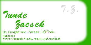 tunde zacsek business card